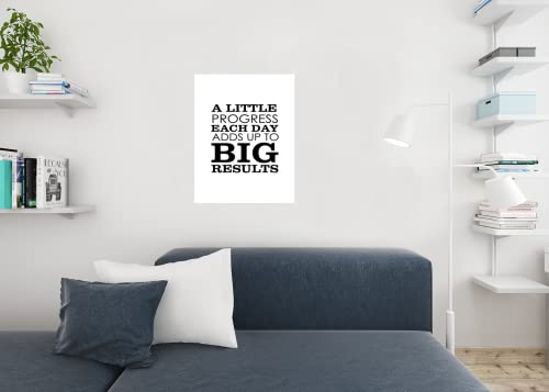 Image of A Little Progress Each Day Adds Up To Big Results Perseverance Exercise Poster Determination Strength Resilience Ambition Motivational Cool Wall Art Print Poster 24x36