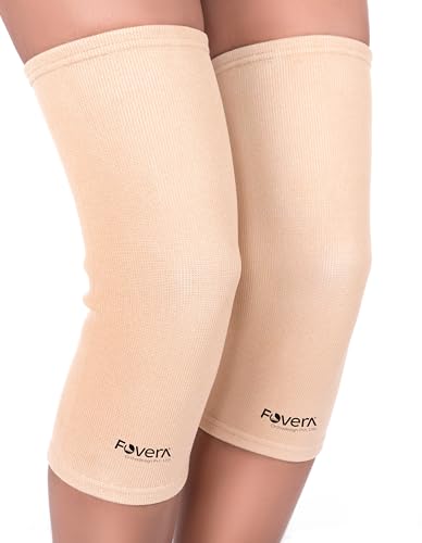 FOVERA Knee Cap for Men & Women, Knee Compression Sleeve for Pain Relief | Support and Pain Relief During Sports, Gym, Running (Size - M, 1 Pair)