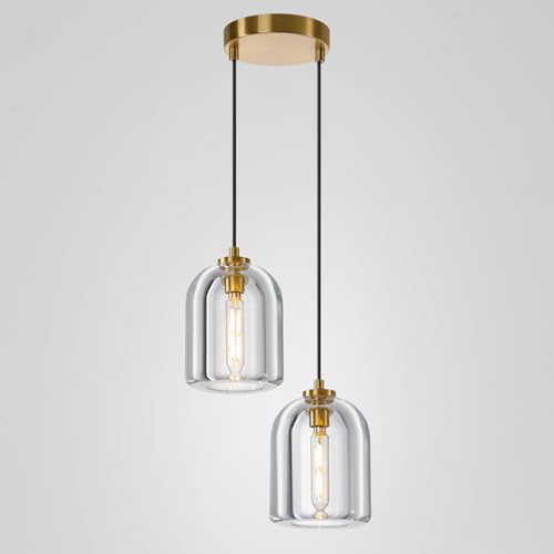 Image of Crystal Pendant Light Kitchen Island,Brass Hanging Pendants Lights