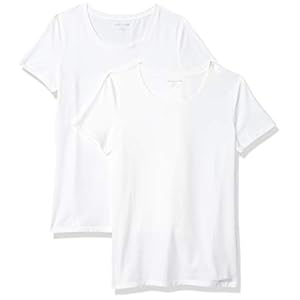 Amazon-Essentials-Womens-2-Pack-Classic-Fit-Short-Sleeve-Crewneck-T-Shirt Amazon Essentials Women's Classic-Fit Short-Sleeve Crewneck T-Shirt, Pack of 2, White, Medium