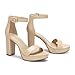 DOBOLIN Wide Width Heels for Women Platform High Heels 4-inch Sexy Dressy Dress Shoes Block Chunky Ankle Strap Open Toe Heeled Sandals Wedding Party Nude Size 9.5W