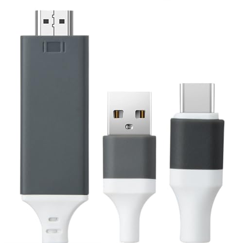 SAYESON HDMI Cable Adapter, 1080P USB/Type-C to HDMI Adapter Mirror Mobile Phone Screen to TV/Projector/Monitor Compatible with S8/9 Note 8/9 and Android Devices (White)