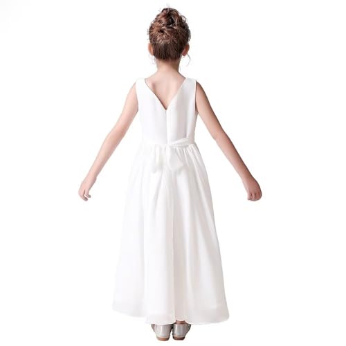 dideyttawl Little Girls Long Chiffon Flower Girl Dresses Wedding Junior Bridesmaid Sleeveless Dress 6963