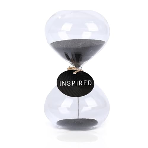 GNEGNI Life Sablier Bulbeux Moelleux – Sable Noir, Sablier Décoratif en Verre, Petit Sablier de 3 Minutes pour Maison, Bureau, École, Décoration de...