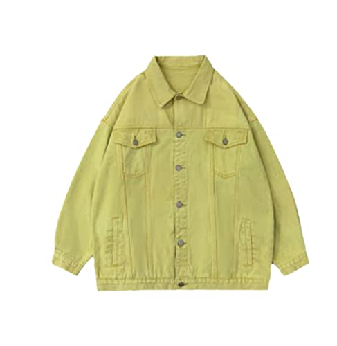 Manteau denim homme SaoBiiu veste en jean jaune mi-saison XXL