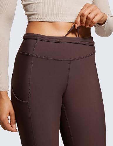 Image of CRZ YOGA Fleece Thermal Leggings Pockets 28'' | Casual, Full Length, Winter, Warm, for Women