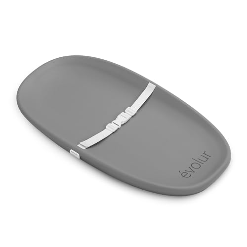 Image of Evolur Eva Baby Changing Pad in Dark Gray, Soft, Lightweight and Portable Changing Pad, Fits All Changing Table, Waterproof Firm Padding