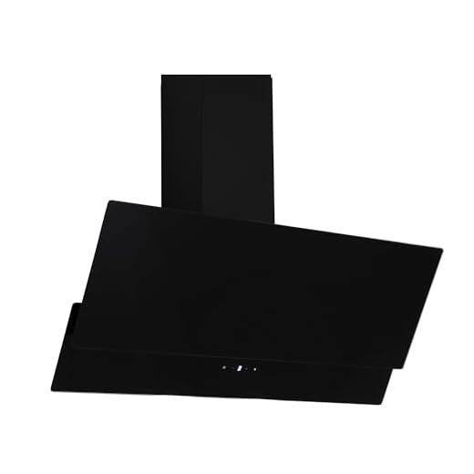 Respekta Campana extractora sin cabeza/campana extractora oblicua de 90 cm/carcasa de metal con pantalla de cristal en negro/función de ventilación y recirculación/CH66038-90SAM / A / 54-67,5 dB