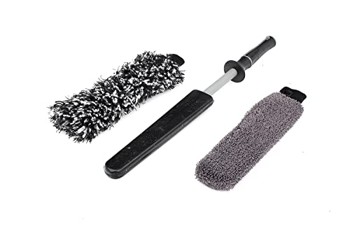 Detail Factory Wheel Brush Kit with Interchangeable Microfiber Covers | Ultra-Soft Cleaning, Washing and Detailing Wheels, Tires Rims