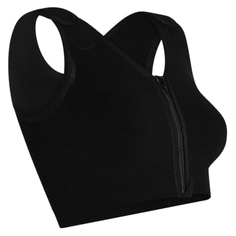 CAREFIX Sophia - Post Surgery Bra with Front Closure Zipper - Compression Surgical Vest by TYTEX (Black, Medium) Cover