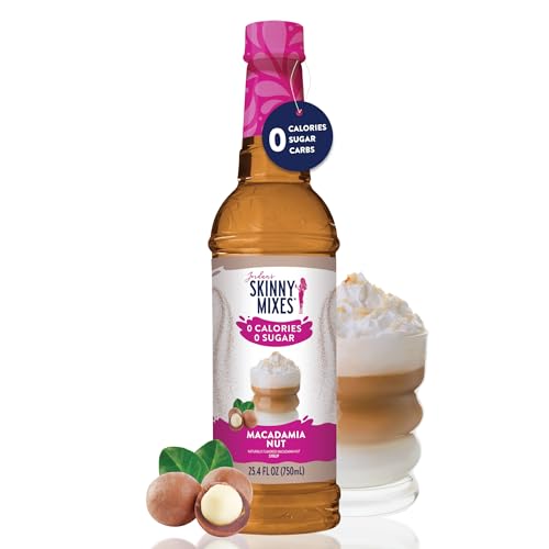 Image of Jordan's Skinny Mixes Sugar Free Coffee Syrup, Macadamia Nut Coffee Flavoring Syrup, Zero Calorie Drink Mix for Lattes, Baking, Protein Shake or Cocktail, Dairy & Gluten Free, Kosher, 25.4 Fl Oz