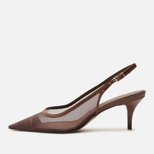 Mesh Kitten Heels for Women Slingback Design with Pointed Toe Breathable and Stylish Elegant Low Heel for Comfort and Sophistication2