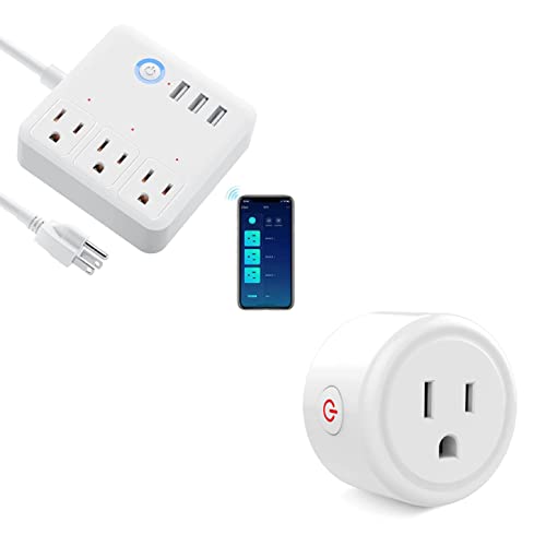 Smart Plug Power Strip, Wifi Surge Protector And Mini Smart Plug, Wifi Socket Compatible With Alexa And Google Home #TOP9
