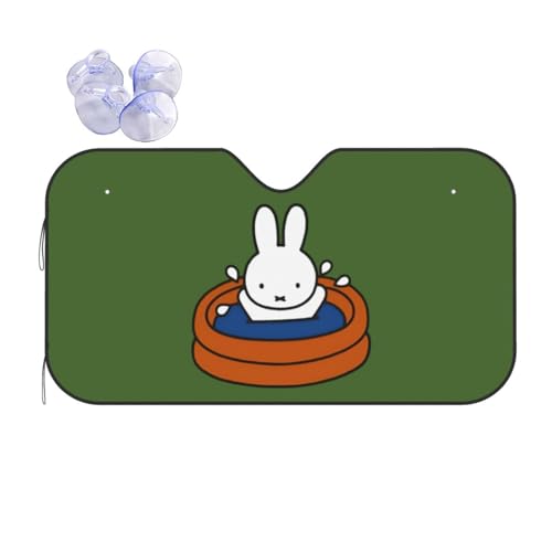 ミッフィー サンシェード フロントサンシェード 軽自動車 かわいい キャラクター 遮光 断熱 劣化防止 吸盤2個付 簡単着脱 折り畳み式 コンパクト収納 UVカット 選べる2サイズ 70x130cm