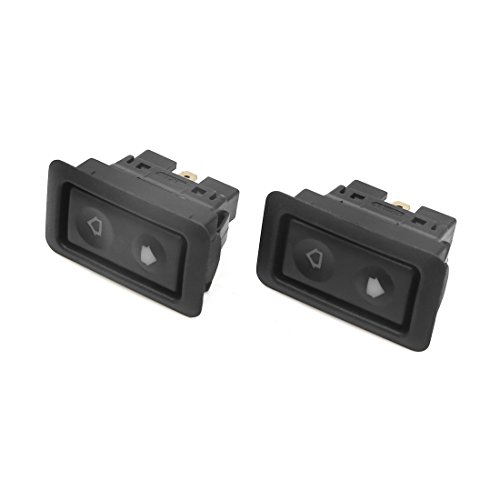 sourcing map 2Pcs DC 12V 6 Patillas Interruptor Negro de Control Elevalunas...