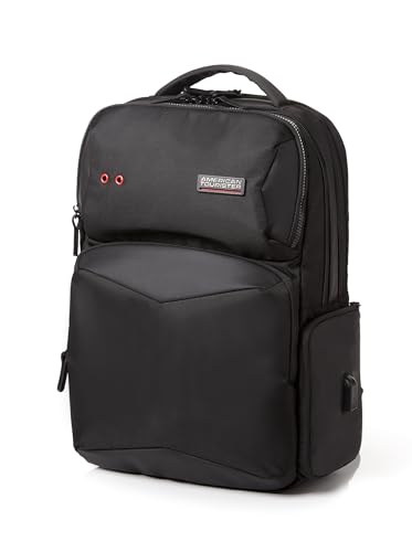 American Tourister Zork 2.0 Style 03, 23L Volume Office 4 Compartment Laptop Backpack With Front Organizer And Spacious Interiors For Unisex, Men & Women - Black