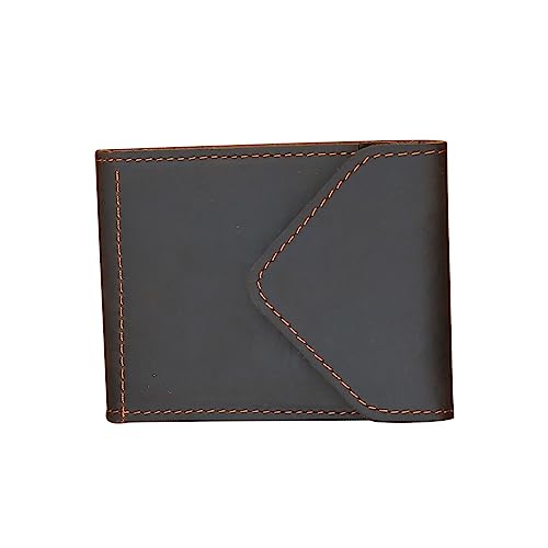Genuine Leather Wallet for Men Vintage Bifold Money Clip Holder (Coffee)