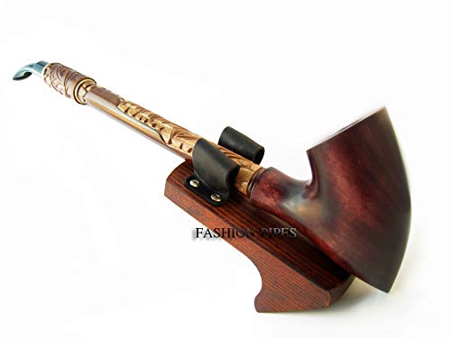 All New Wooden Pipe Stand Rack Holder For Tobacco Smoking Pipe With Genuine Leather. Handcrafted #TOP7