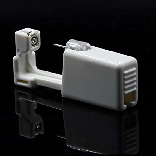 GadgetsDen Sterile No Pain Self Ear Piercing Disposable Stud Gun Kit (Silver) 2 Pack