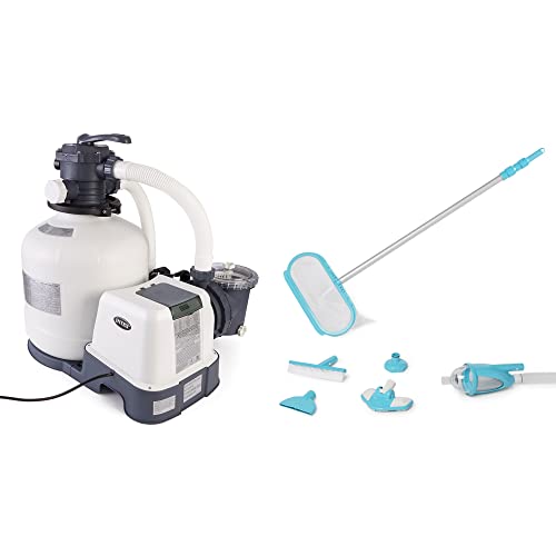 INTEX SX3000 Krystal Clear Sand Filter Pump for Above Ground Pools: 3000 GPH Pump Flow Rate – Easy Installation – Deluxe Pool Maintenance Kit Included