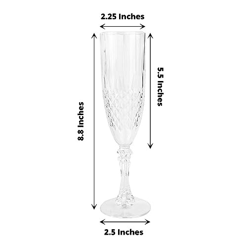 Balsa Circle 6 Clear 8 oz Crystal Disposable Plastic Party Champagne Flutes Wedding Events Reception Catering Decorations Supplies