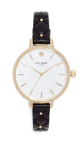 Kate Spade Women's Metro 34mm Black Leather Band Steel Case Quartz MOP Dial Analog Watch KSW1469