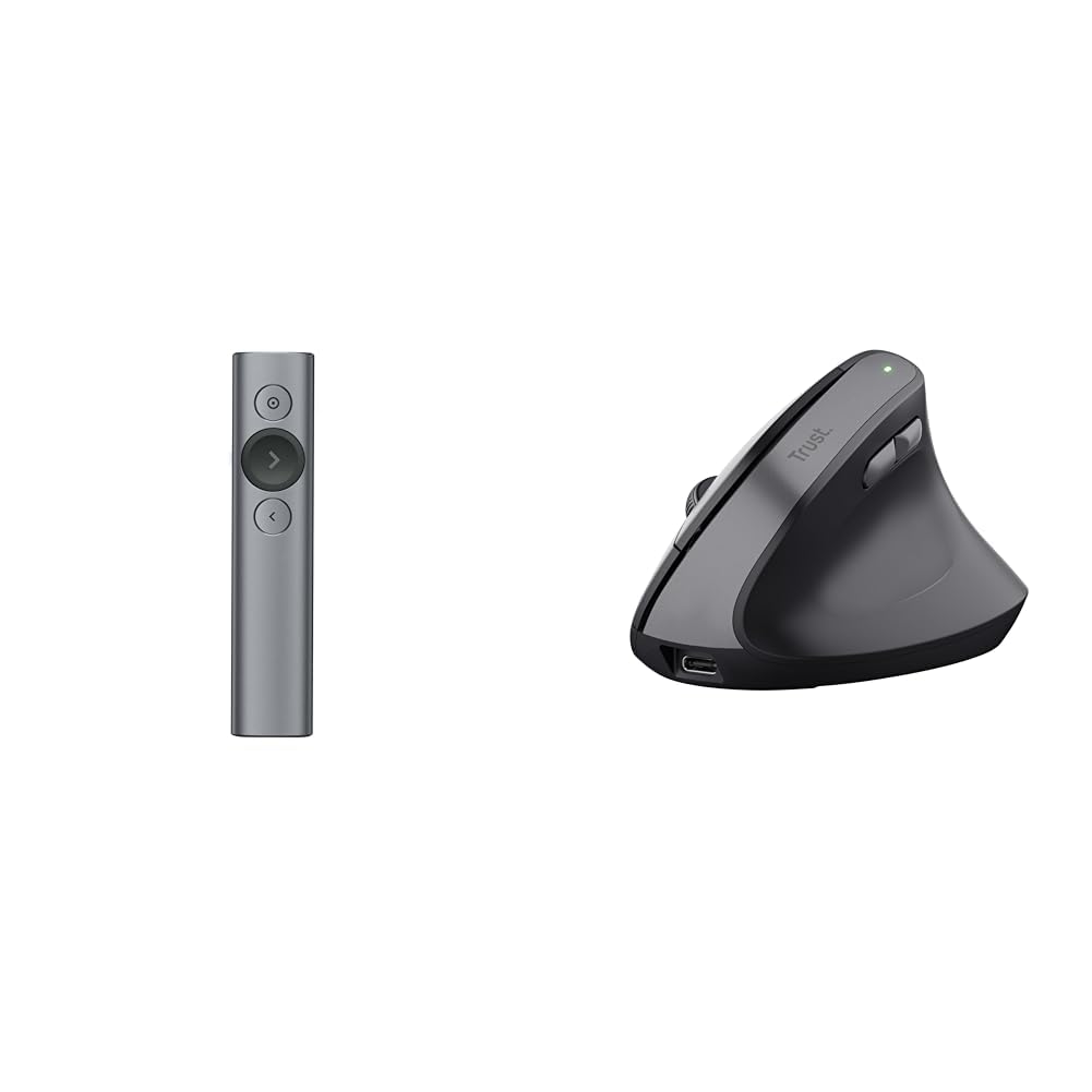 Logitech Spotlight Télécommande de & Trust Yuno Souris Ergonomique sans Fil,