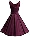 Bbonlinedress Summer Wedding Guest Dress Retro Round Neck Sleeveless Short Prom Dress Fit and Flare 50s Retro Swing Dress Burgundy S