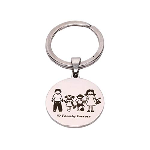 JLZK Família Mãe PAI Filha fixa animal de estimação chaveiro presente de aço inoxidável melhor professor chaveiro mãe PAI criações