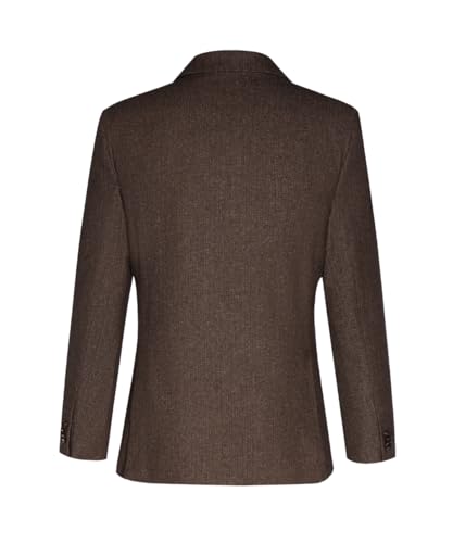 Boys Blazer Retro Tweed Herringbone Jacket Kids Tuxedo Wedding Formal Outfits4