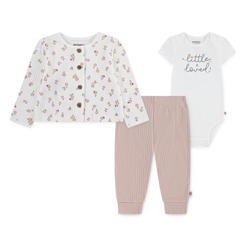 HUGGIES Bodysuit, Sweater and Pants 3-Piece Outfit Set