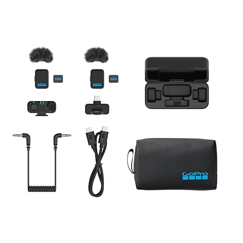 Image of GoPro Wireless Mic Complete Kit (2 TX, 2 RX, Charging Case) - for GoPro /Camera /iPhone /Android, Ultra-Compact, Noise Reduction, Gain Control, Vlogging