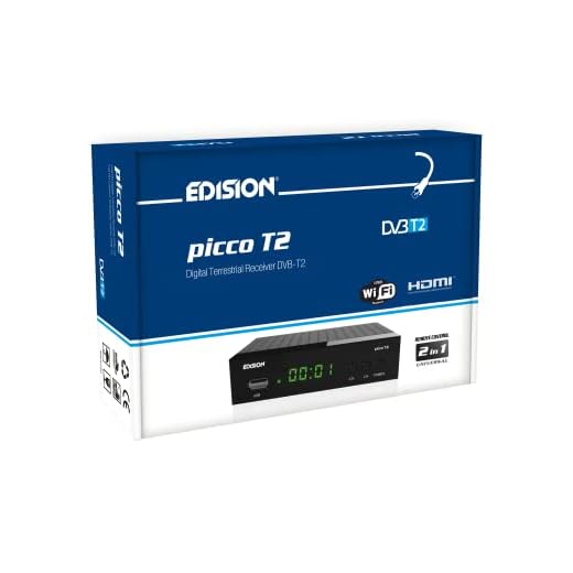 EDISION Picco T2 Full HD TDT Receptor H264 FTA, DVB-T2, USB, HDMI, SCART, USB WiFi Support, Mando a Distancia universal IR 2en1, Negro