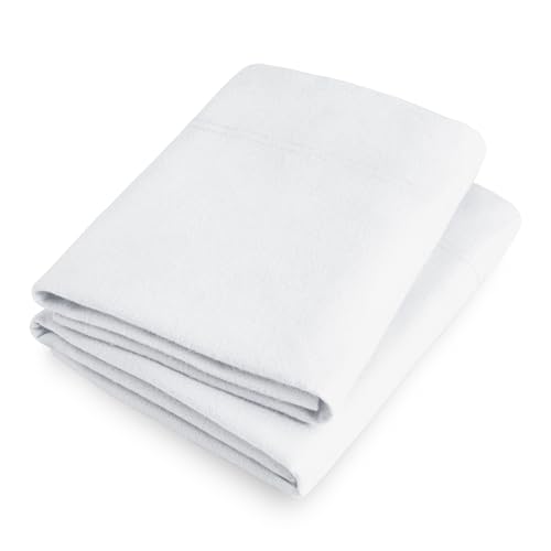 Bare Home Flannel Pillowcases 100% Cotton (Standard Set of 2, White) - image 7