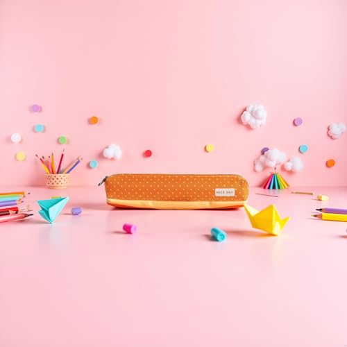 Image of 1Pc Orange Pencil Case, Cute Stationeries Pouch, Kawaii Pencil Pouch, Candy Color Pencil Box, Super Slim Pen Bag, Cosmetic Bag，Pen, Pencil and Marker Cases，Arts, Crafts and Sewing