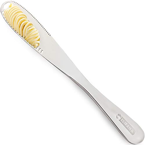 Butter Knife Spreader Stainless Steel – Butter Spreader Knife, Kitchen Gadgets and Tools, Easy Spread Butter Knife for Cold Butter, Japanese Butter Knife with Holes
