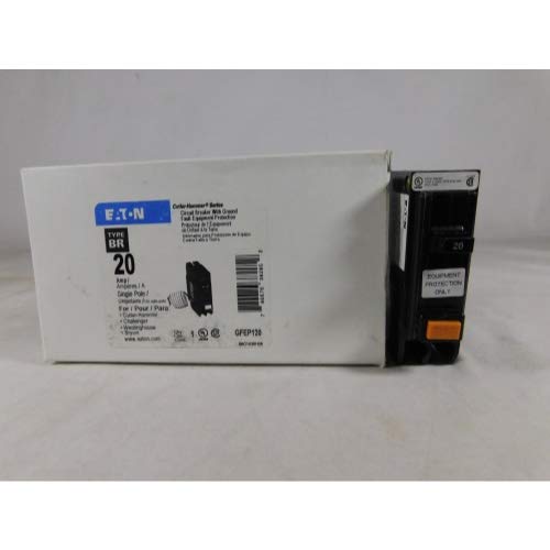 Cutler Hammer GFEP120 1 Pole Circuit Breaker 20 amp with Ground Fault Equipment Protection br series for br style panel