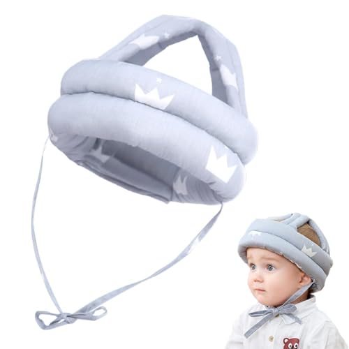 Casco de Seguridad para bebé, 360 ° Anticolision Baby Casco, Protector Cabeza Bebe, Casco Bebe Golpes, Cabeza Ajustable Casco, para Bebés Niños Niñas que Aprenden a Caminar, Gris