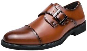 Men&#39;s Classic Dress Shoes Business Casual Formal Slip On Single Buckle Comfort Fashion Leather Oxfords Shoes
