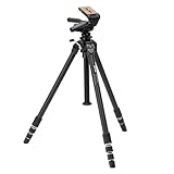 SLIK Professional 4 Tripod with PRO Head 3-Way Panhead - Supports 22.00 lb (9.980 kg), for Mirrorless/DSLR Sony Nikon Canon Fuji Cameras and More - Black (616-875)