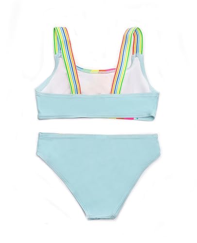 SHEKINI Toddler Baby Girls Rainbow Two Piece Swimsuit Sport Athletic Bikini Sets2