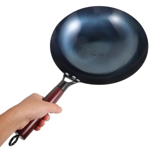 Wok Operitacx hierro 30 cm con mango de madera miniatura 3
