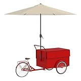 HARELA Wurstwagen StraßenEsswagen Marktstand Imbisswagen, kommerzieller Imbisswagen mit Feststellrädern, Für Straßen-/Bauernmarkt-/Handwerksausstellungen(Red)