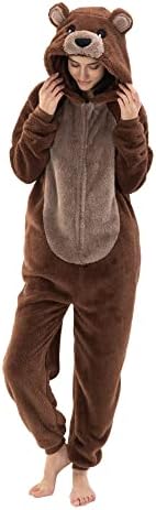 Snug Fit Unisex Adult Onesie Pajamas, Flannel Cosplay Animal One ...