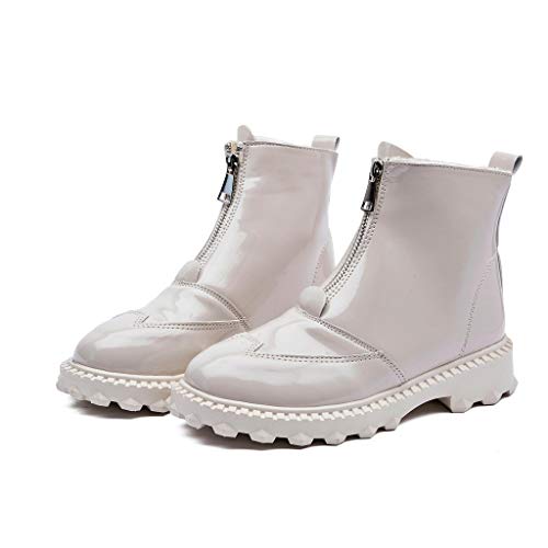 Xinantime Botas Agua Cortas Goma Impermeables Botas de Lluvia para Mujer Botines Chelsea de Goma Outdoor Antideslizante Zapatos Antideslizantes Zapato de Agua con Cremallera de Tacón Bajo