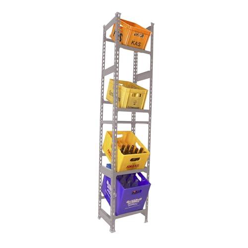 Simon Rack Getränkekistenregal für 4 Kisten, 2000X1000X300 mm, Grau, Freistehendes Metallregal für Wasserkisten, Bierkisten oder Getränkekisten, Für Küche, Garage oder Keller
