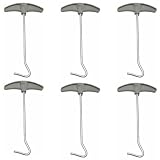 ‌6 Pcs Tent Stake Puller Tool – Heavy Duty Tent Peg Extractor with Comfortable Handle for Camping, Canopies & Outdoor Gear, Portable Hook/Nail Remover