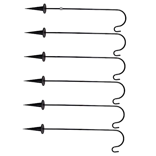 PRETYZOOM 6Pcs Hooks for Outdoor Light and Garden Decor Streetlamp and Flagpole Hanging Hooks Easy Installation Multi Purpose Ground Inserted Hangers for Pathways