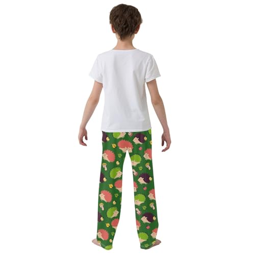 ZZXXB Hedgehog Mushroom Fruit Boys Long Pants Soft Trousers Elastic Waist Kids Lounge Bottoms with Pockets S-XL3