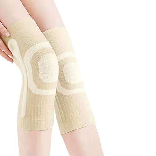 Image of JUMISEE (One Pair) Compression Knee Brace with Silicone Gel Spring Support, Men Women Knee Sleeve Leg Support for Running Pain Management Arthritis Pain Relief Rheumatism